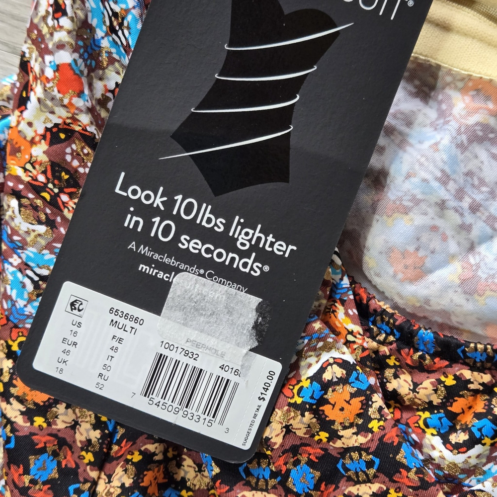 Miraclesuit Slimming Printed Keyhole Tankini Swim Top 16 NWT Nefertiti Metallic - Picture 6 of 11